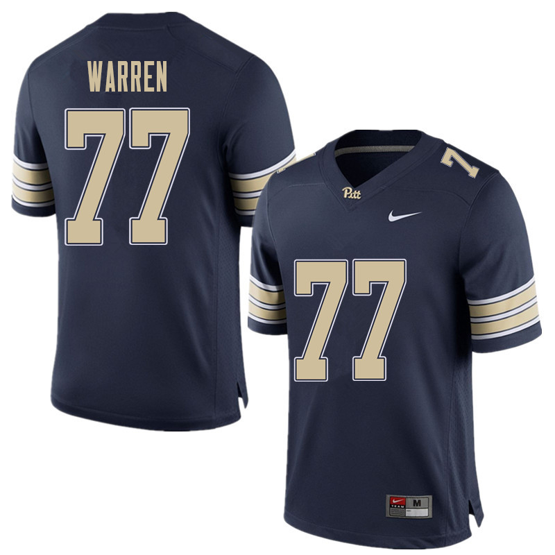 Men #77 Carter Warren Pittsburgh Panthers College Football Jerseys Sale-Home Blue